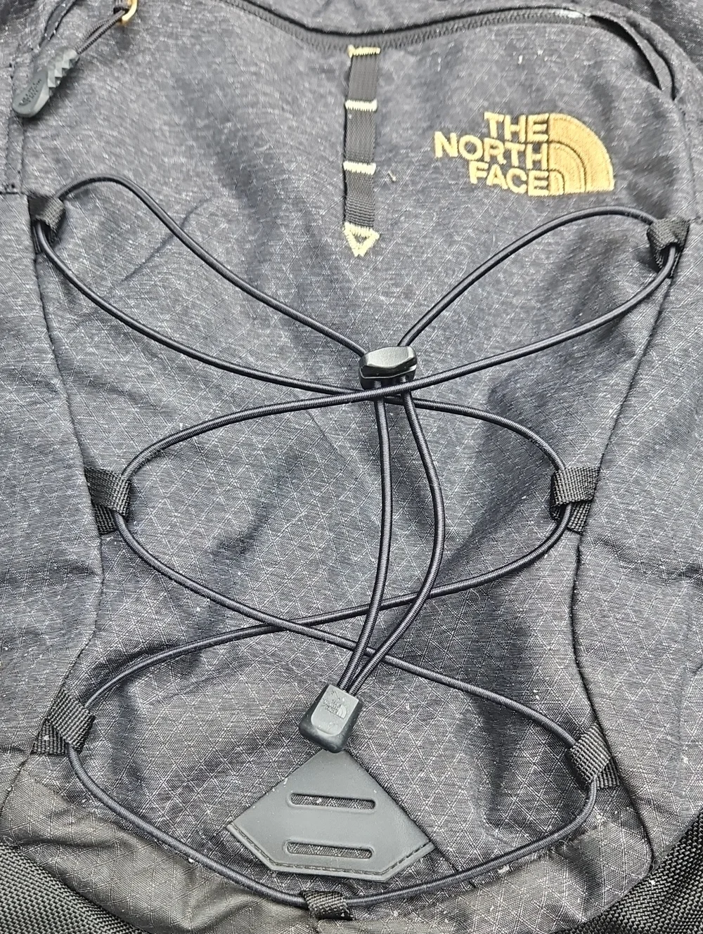 The North Face Heathered Charcoal Men's Backpack with Bungee Cord